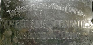 Vintage The Novelty Advertising Co. Chrome Tray   Coshocton, OH