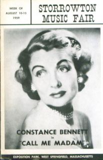 Constance Bennett Call Me Madam Storrowton Music Fair program 1959