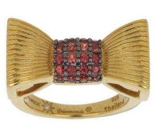 Dweck Diamonds Vanessa 14K Gold Clad 1/3 cttw Red Sapphire Bow Ri 