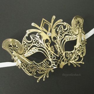  Jeweled Laser Cut Metal Venetian Costume Masquerade Face Mask