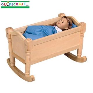 New Wooden Kids Toy Baby Doll Bed Wood Cradle Natural