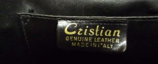Cristian Genuine Leather Purse Black Bucket Made Italy