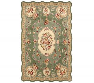 Royal Palace OrnateScalloped Savonnerie 56 x 86 Wool Rug