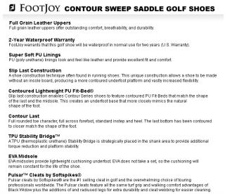 FootJoy Contour Underlay Saddle Golf Shoes (Close Out   FJM0140) (NEW)