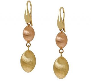 Arte dOro Two tone Satin Bead Dangle Earrings,18K Gold —