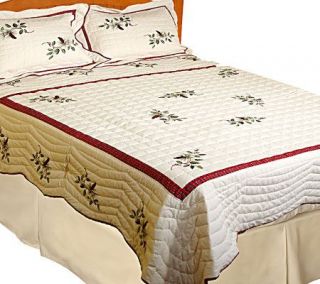 WilliamsburgHom Holly Boughs Full/Queen Size Quilt and Shams Set