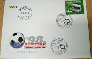 1998 CROATIA FDC FIFA SOCCER WORLD CUP FRANCE FUSSBALL FOOTBALL