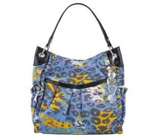 KathyVanZeeland Printed Hobo with Ruffle Trim —