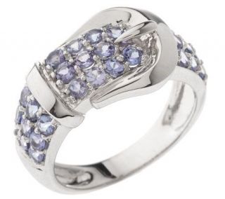 Sterling 0.85 ct tw Tanzanite Buckle Ring —