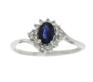 Sterling Sapphire and Diamond Accent Ring —