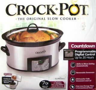 Crock Pot 7 Quart Oval Slow Cooker SCCPVC709 s w Bonus Little Dipper