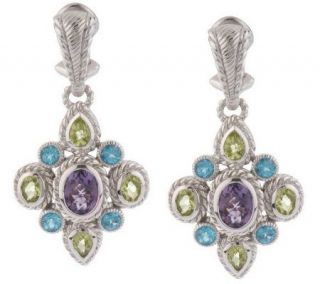 Judith Ripka Sterling Multi gemstone Dangle Earrings —