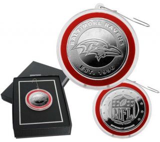 NFL Baltimore Ravens Silver Plated Coin Ornament —