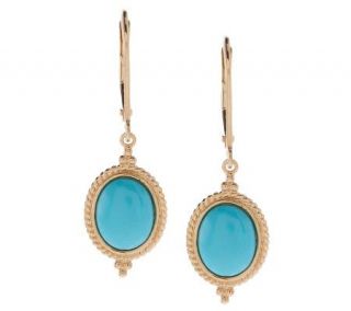 Sleeping Beauty Turquoise Lever Back Earrings, 14k —
