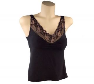 Carol Wior Tank Top with Lace Detail and Shelf Bra —