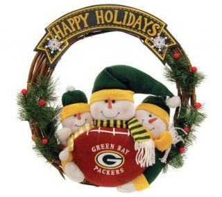 NFL Green Bay Packers Snowman Wreath —
