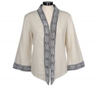 Victor Costa Occasion Linen Shirt Jacket —