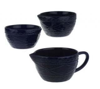 Temp tations Old World Embossed Set of 3 Batter Bowls —