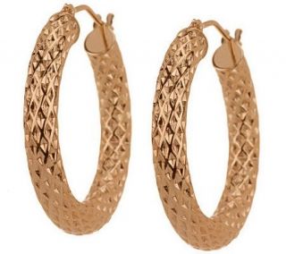 EternaGold Basketweave Hoop Earrings 14K Gold —