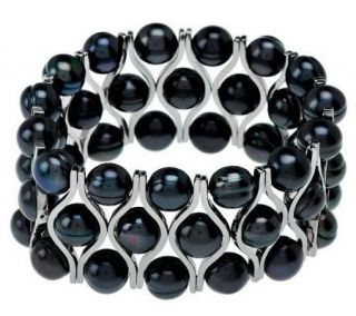 Honora Cultured Pearl 8.5mm Stainless Steel Stretch Bracelet