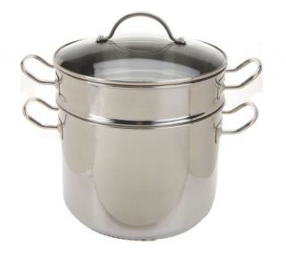 CooksEssentials Stainless Steel 8qt. Turbo Pot w/ Pasta Insert