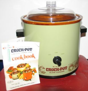 Vintage Rival Crock Pot Slow Cooker 3 1 2 Quart Model 3100 2 Cookbook