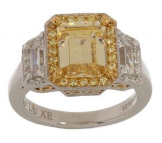 Gregg Ruth Luxe Diamonique Sterling Emerald Cut 3 Stone Ring