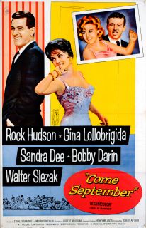 Come September 1961 Orig Movie Poster US 1S VG Framed