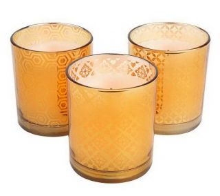 CandleImpressio S/3 Decorative Glass Tumblers with Timers and Gift 