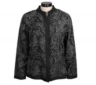 Victor Costa Occasion Paisley Embroidered Jacket —