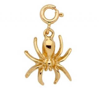 14K Yellow Gold 3 D Spider Charm —