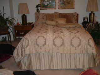CROSCILL FASHION BEDDING COMFORTER SET ONLY USED TO STAGE BEDROOM FOR