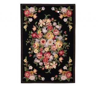 Royal Palace Floral Bouquet Hooked 5 X 7 Handmade Wool Rug