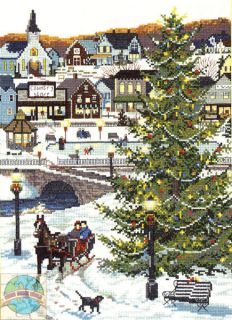 Cross Stitch Kit Winter Victorian Christmas Village