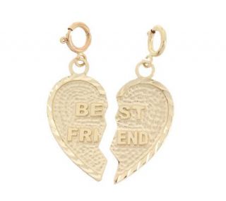 Polished and Textured Best Friend Charm 14K Gold —