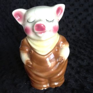 Vintage Shawnee Copley Bisque Pottery Smiley Pig Piggy Bank