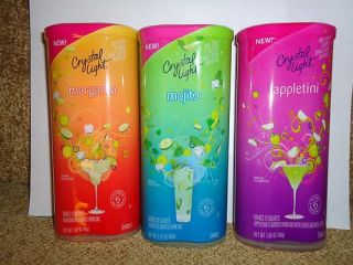10 2 Qt PACKETS  CRYSTAL LIGHT MOCKTAILS DRINK (APPLETINI, MOJITO, OR