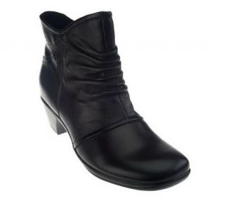 Earth Origins Cammie Leather Ankle Boots w/ Ruching Detail —