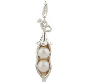 Sterling & Cultured FreshwaterPearl Two Peas in a Pod Charm