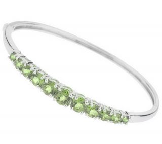 Sterling Gemstone Bangle Bracelet —