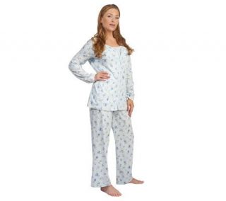 Carole Hochman Mini Dahlias 100% Cotton Jersey 3 pc. PJ Set