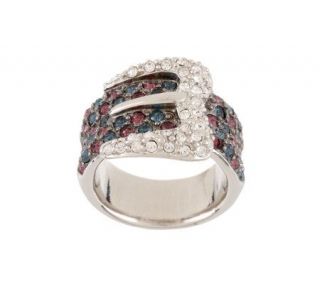 Kenneth Jay Lanes Pave Crystal Buckle Ring —