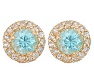 Exotic Gemstone & 1/10 ct tw Diamond Earrings,14K Gold —