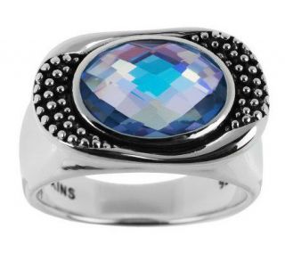 Michael Dawkins Sterling 2.95 ct Faceted Topaz East/West Ring 
