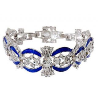 Jacqueline Kennedy Victorian Crystal & Blue Enamel Bracelet   J262294