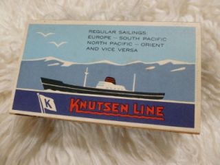  1950s Knutsen Cruise Ship Line Shipping Line Mint Box Kitchen Matches