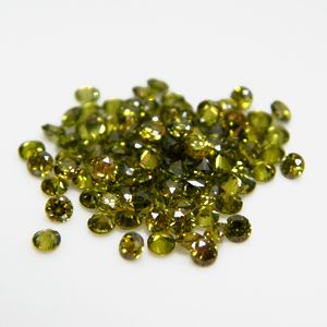 Round 3mm Olive Green CZ Cubic Zirconia Loose Stone Lot
