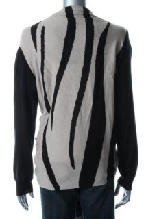 DKNY New Cozy Beige Striped Multi Way Long Sleeve Cardigan Sweater Top