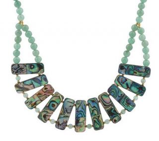 Lee Sands Abalone Shell & Gemstone Link Necklace —