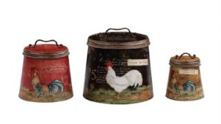  Rooster Tin Containers Set of 3 Creative Co Op Home Decor